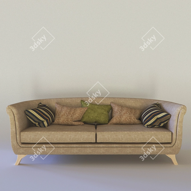 Luxury Italian Leather Handbag - Bruno Zampa 3D model image 1