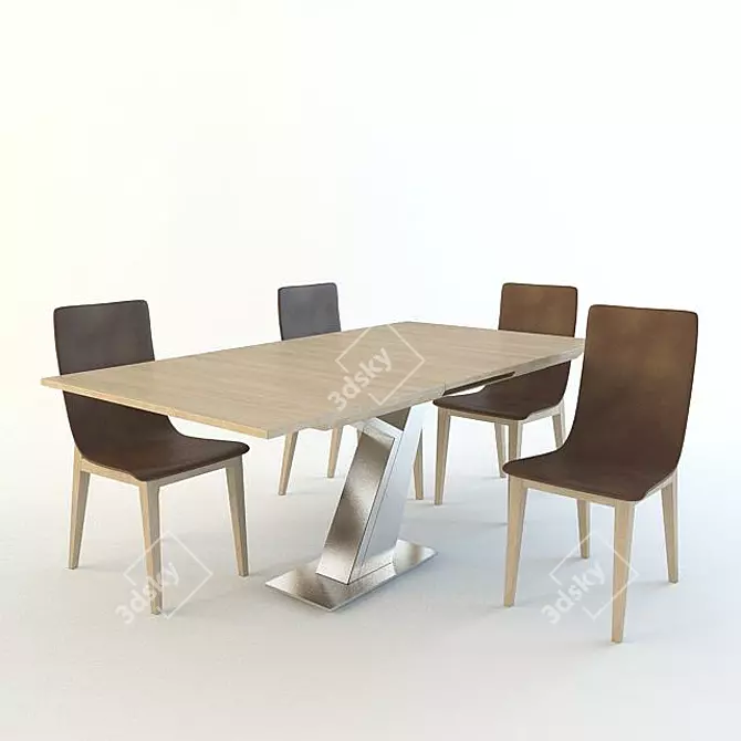 Sleek and Stylish Y-Leg Table 3D model image 2