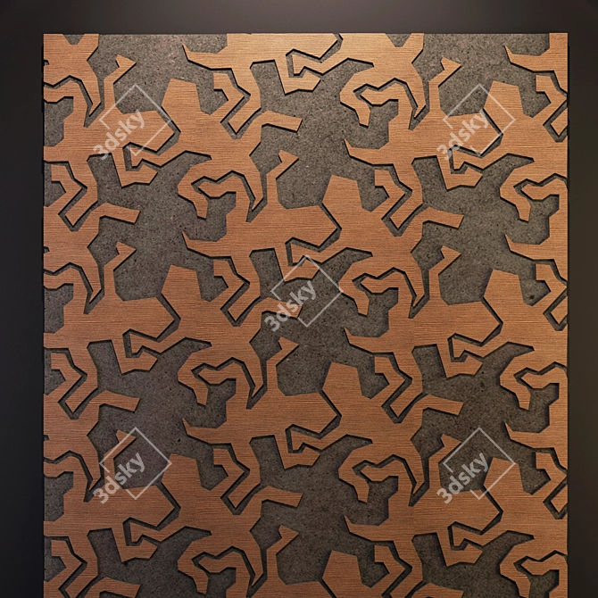 Elegant Woodgrain Decorative Panel 3D model image 1