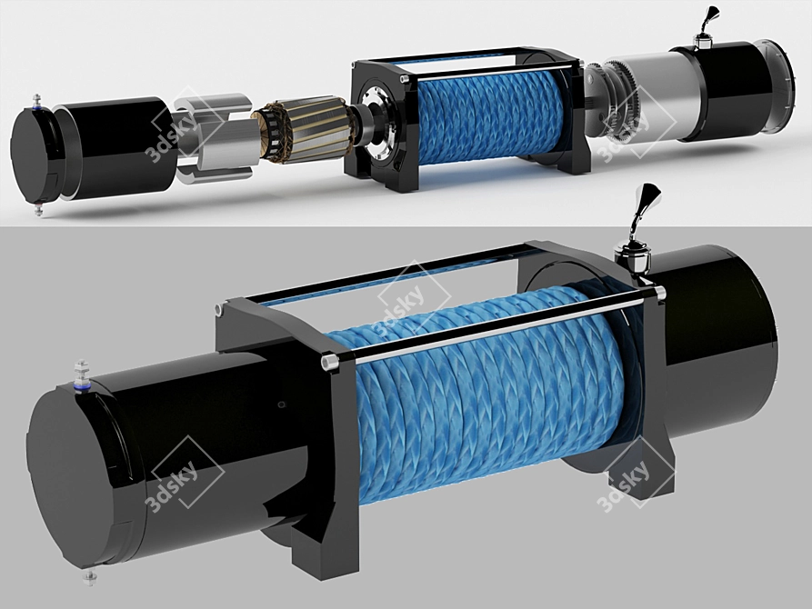 Internal Mechanism Winch 3D model image 1