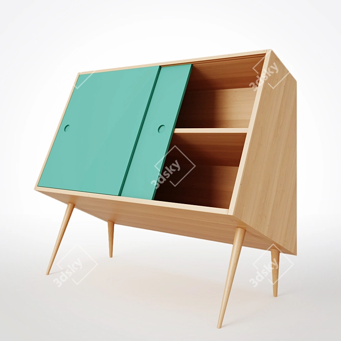 Wooden Chin Up Storage Unit 3D model image 1