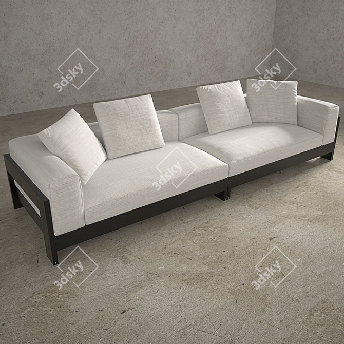 Minotti Alison Black Sofa: Elegant and Stylish 3D model image 1