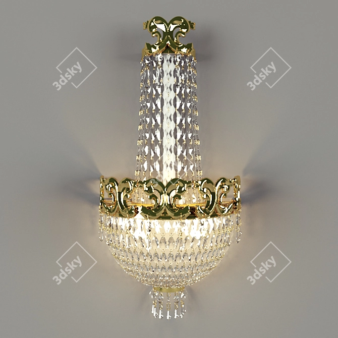 Elegant Crystal Wall Lamp 3D model image 1