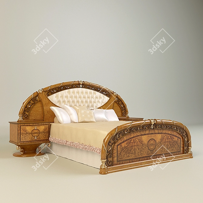 Elegant Jasmine Bedroom Set 3D model image 1