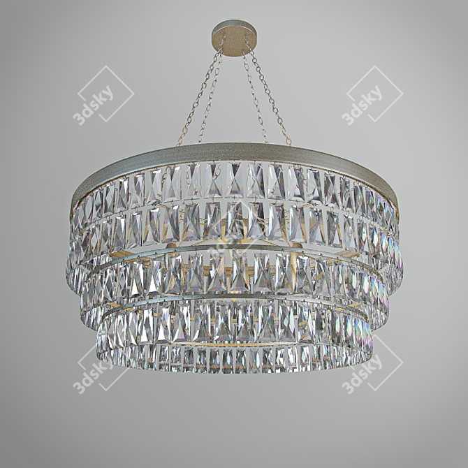 Elegant Clear Crystal Chandelier 3D model image 1