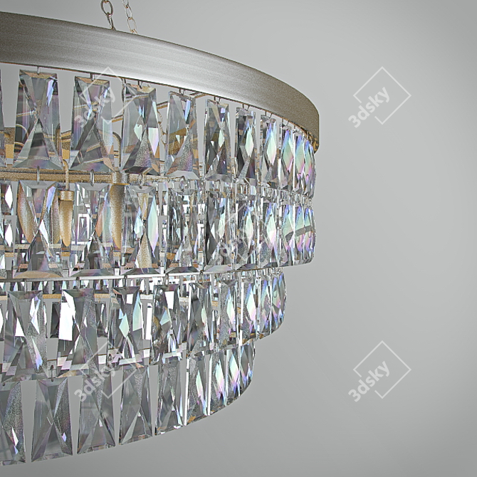 Elegant Clear Crystal Chandelier 3D model image 2