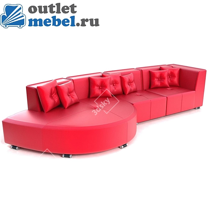 Alian Leather Sofa Set 3D model image 1