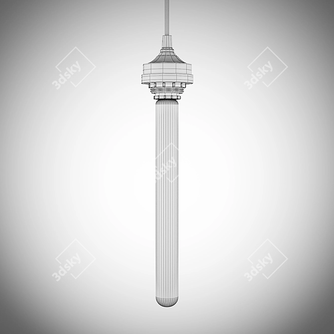 Amber Glow Edison Pendant Light 3D model image 3