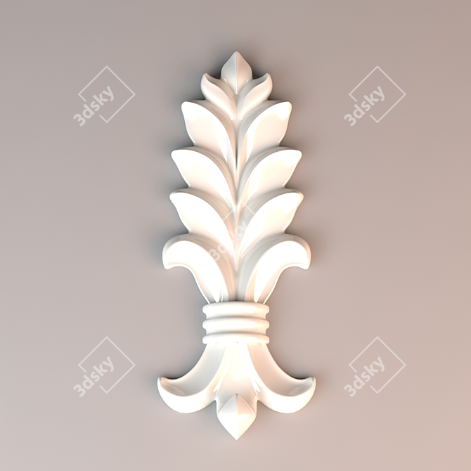 Elegant Molded Decorative Element 3D model image 1