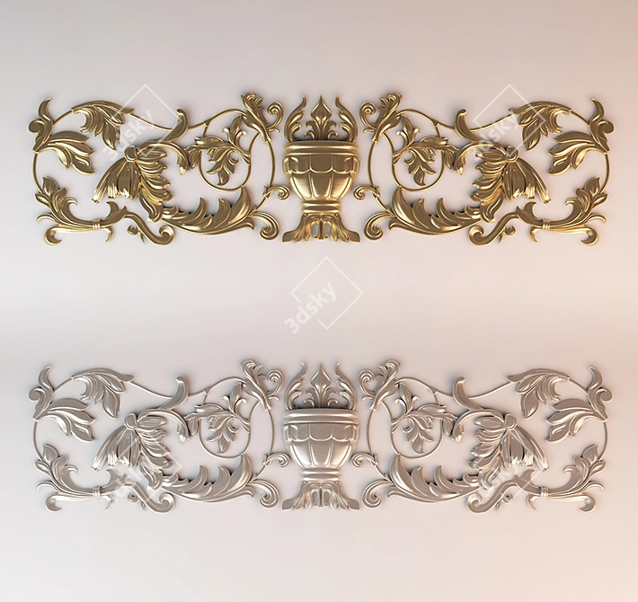 Elegant Fretwork Moulding 3D model image 1