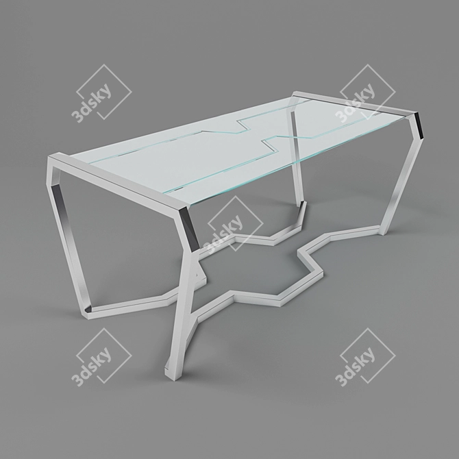 Elegant Stainless Steel Table 3D model image 1