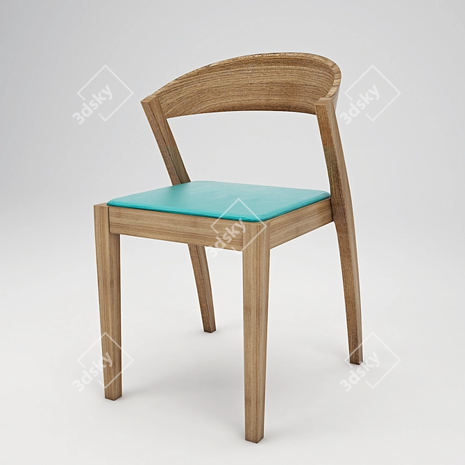 Silsa Zanna: Elegant Wooden Chair 3D model image 1