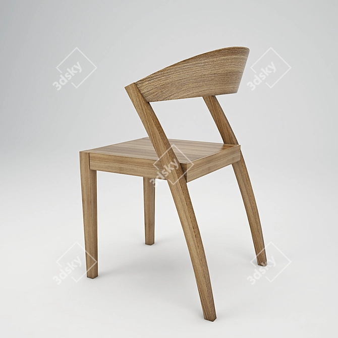 Silsa Zanna: Elegant Wooden Chair 3D model image 3