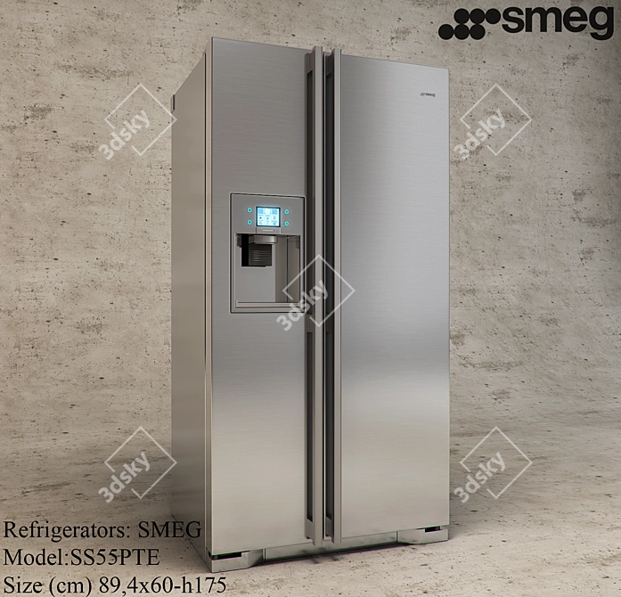 Sleek and Stylish SMEG SS55PTE 3D model image 1