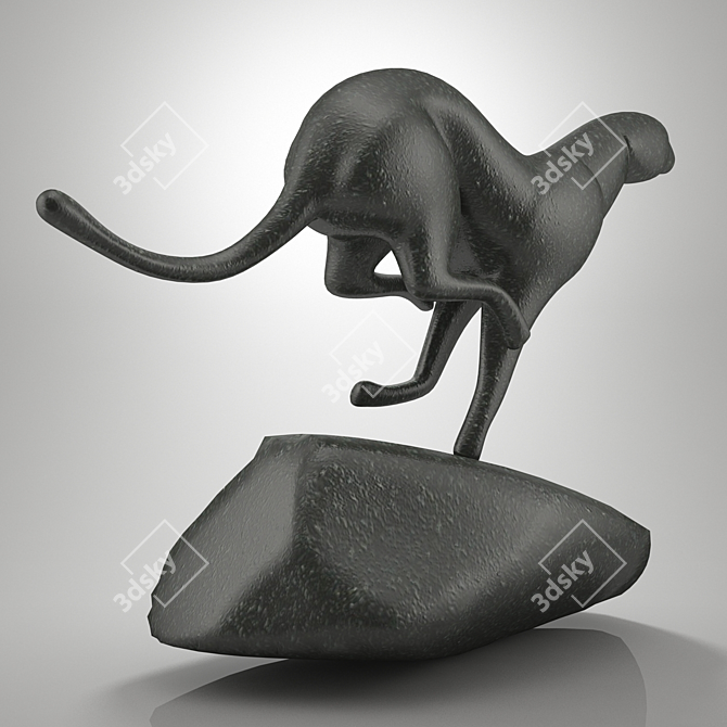 Stone Cheetah Sculpture 3D model image 3