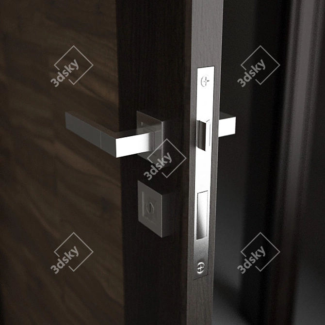 Modern Oak Veneer Door with Pivot 3D model image 2