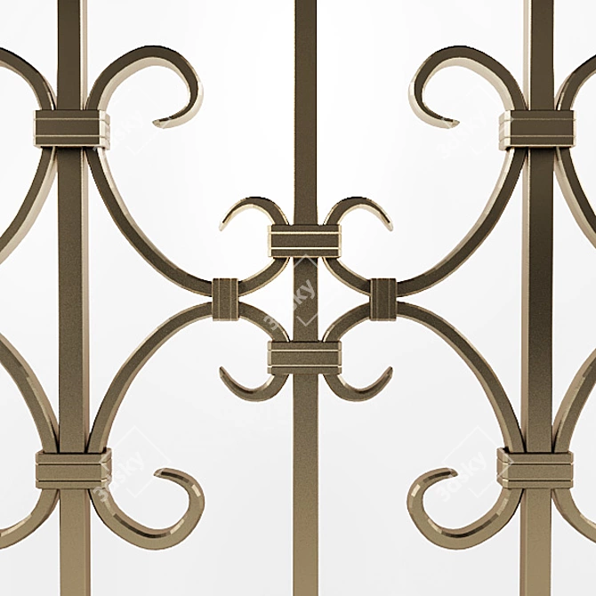 Sleek Geometry Forged Fence 3D model image 3