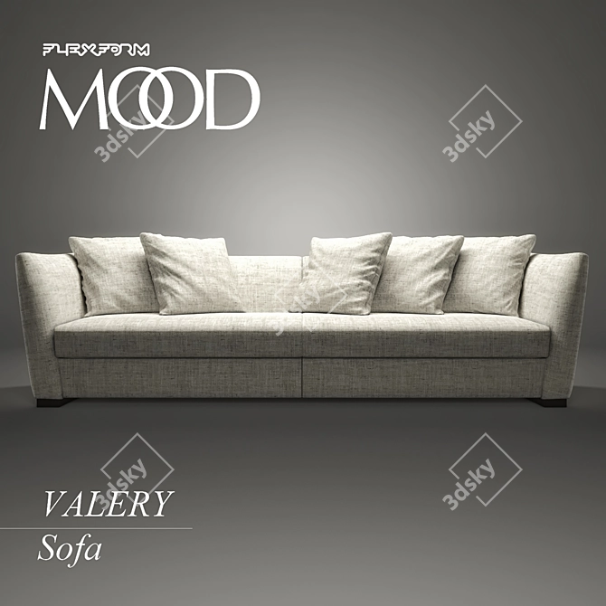 Luxury Flexform Valery Sofa: 3dsmax & OBJ Formats 3D model image 1
