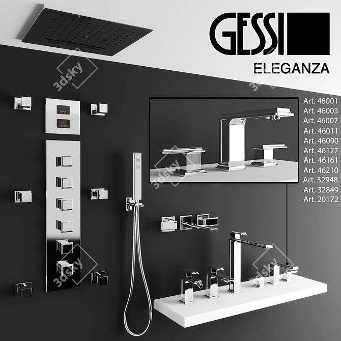 Gessi Eleganza Faucets: Timeless Elegance for Your Bathroom 3D model image 1