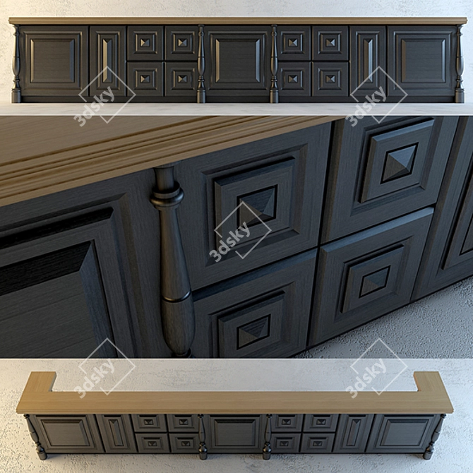 Sleek Bar Counter - 6700mm Long 3D model image 1