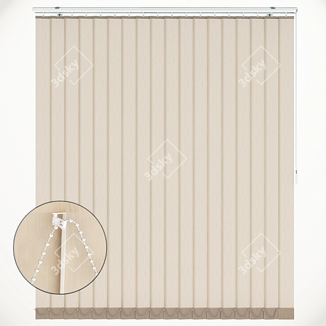 Versatile Vertical Blinds: Detailed Model with Mechanisms 3D model image 1