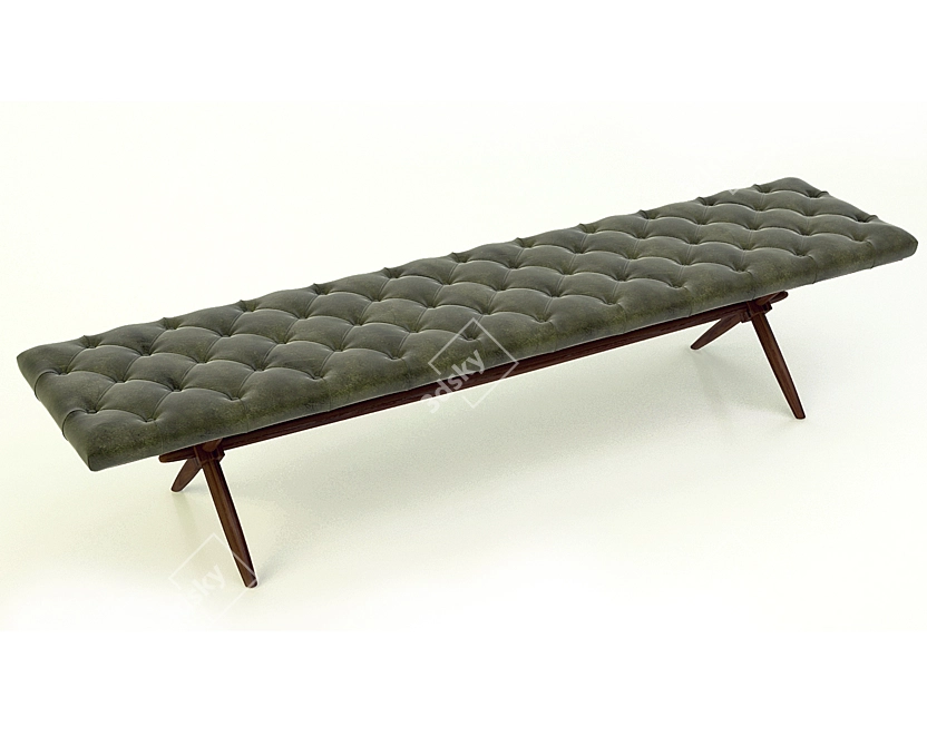 Vintage Leather Bench by Gibbings 3D model image 1