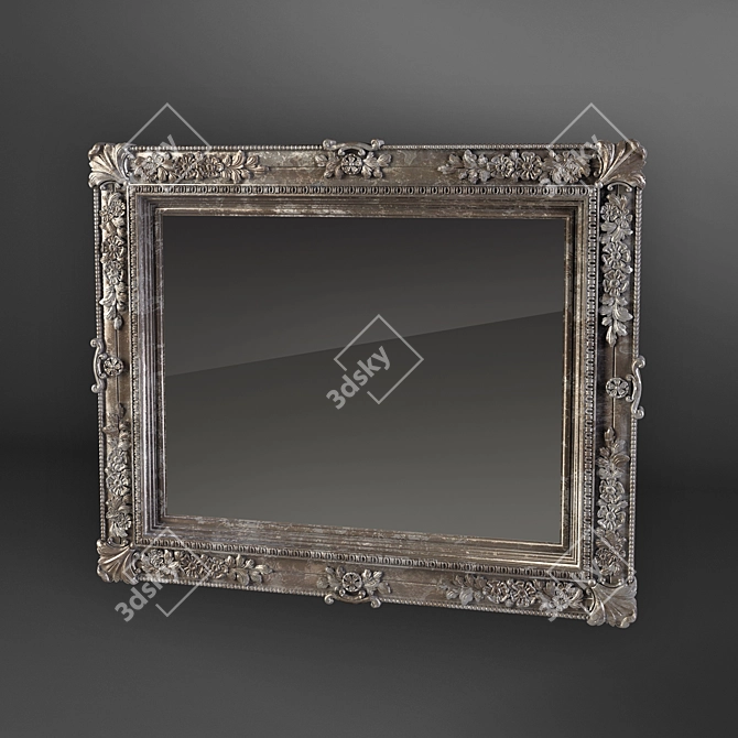 Vintage Floral Mirror 3D model image 1