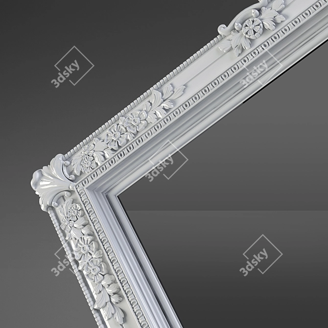 Vintage Floral Mirror 3D model image 2