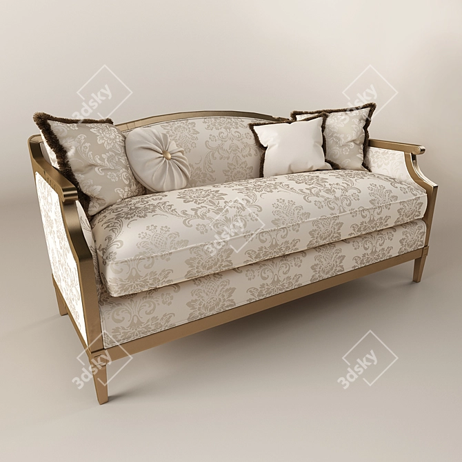 Elegant Classic Sofa 3D model image 3