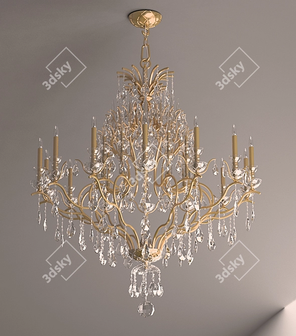 Elegant Teak Faustig Pendant 3D model image 1