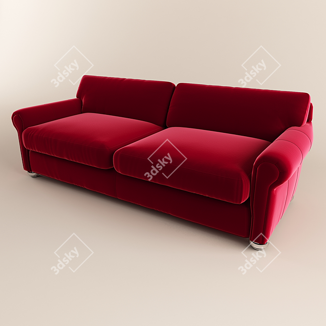 Luxurious Velvet Sofa 3D model image 1