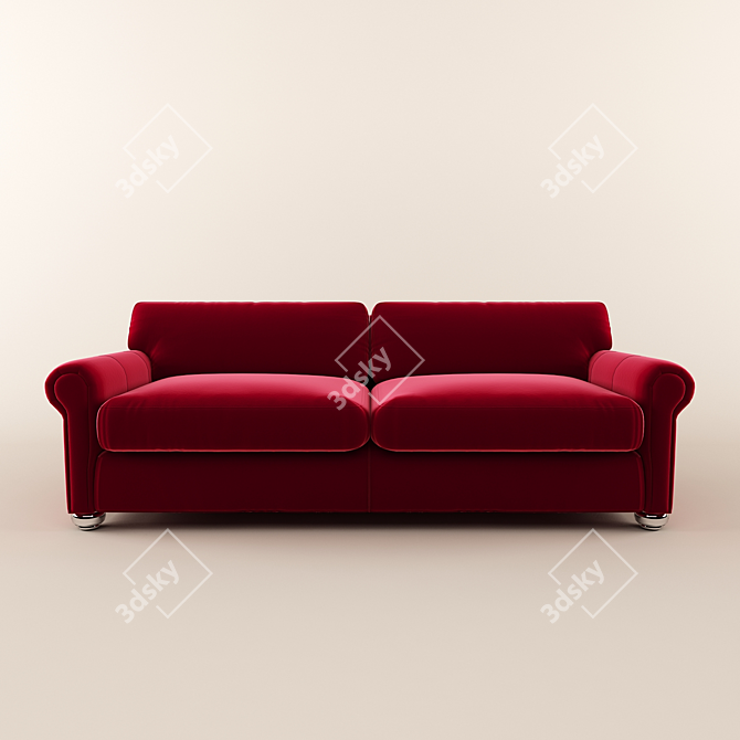 Luxurious Velvet Sofa 3D model image 2