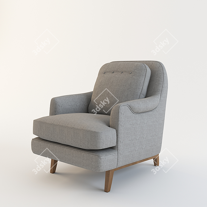 Elegant Edward Wormley Dunbar Armchair 3D model image 1