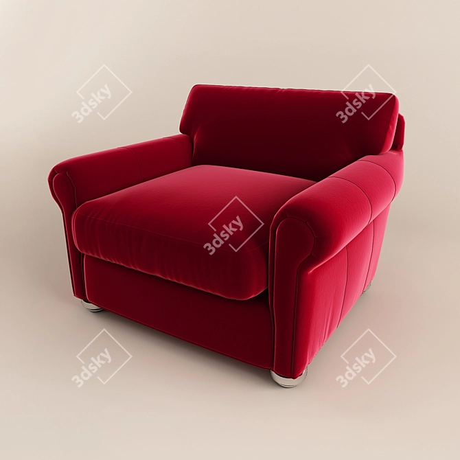 Luxurious Velvet Armchair 3D model image 1