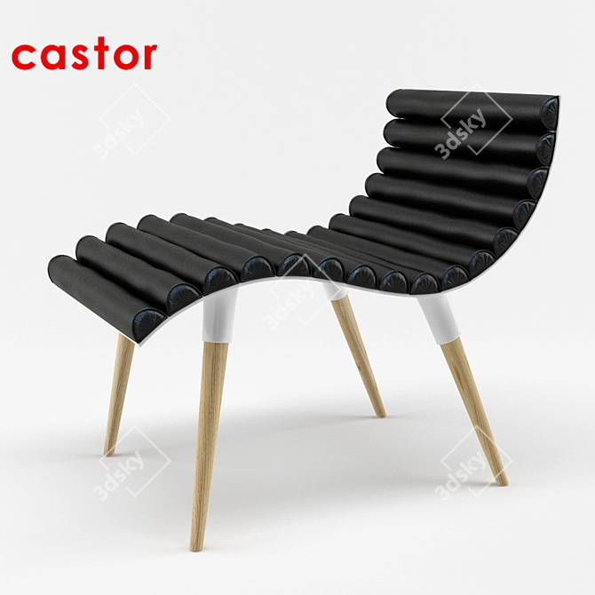 Curve Wheelchair Castor 3D model image 1