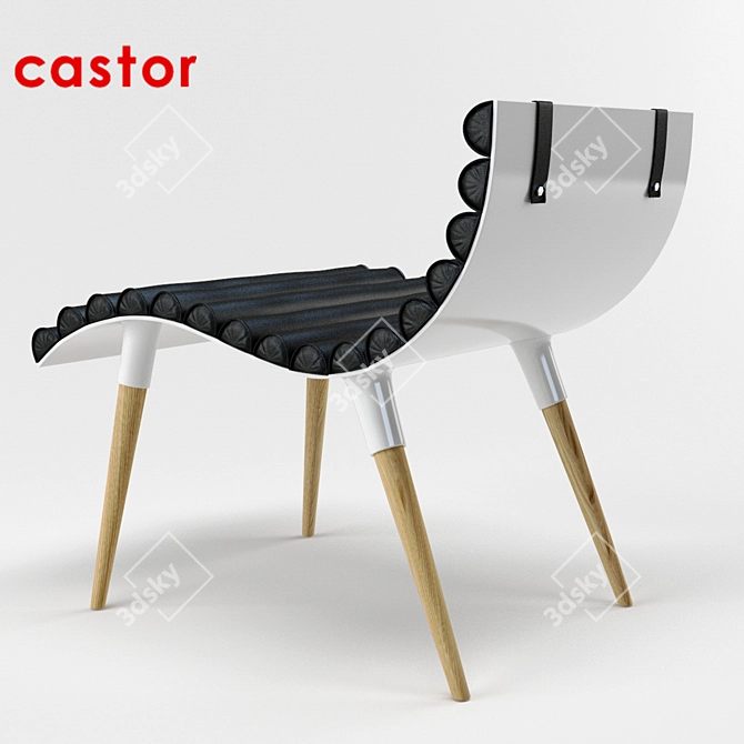 Curve Wheelchair Castor 3D model image 2