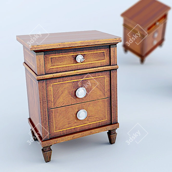 Elegant Bedside Table: CASA NOBILE 3D model image 1