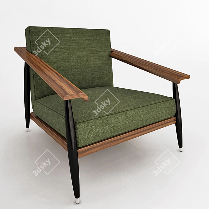 Stylish Dowel Chair: Elegant and Comfortable 3D model image 1