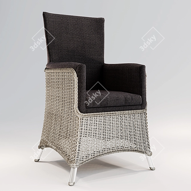 Elegant Wicker Chair Set: Brafab 3D model image 2