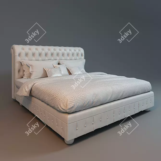 Luxury Mascheroni Letto Diletto Bed with Versace Bedding 3D model image 1