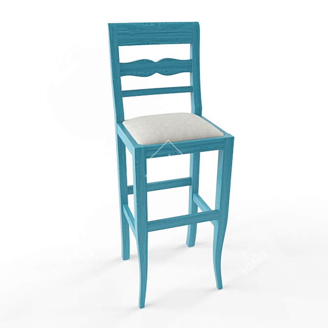 Elegant Barstools with Backrest 3D model image 1