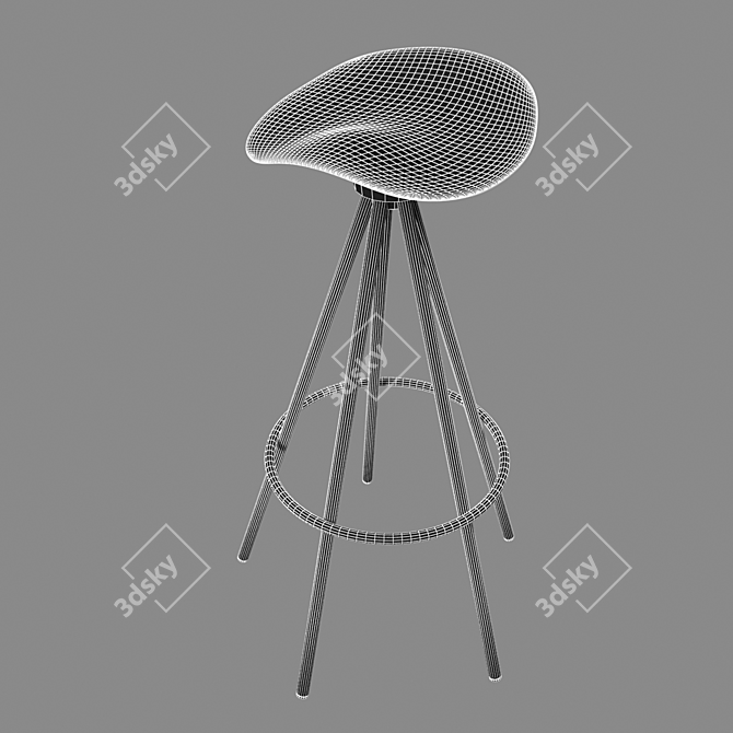 Aluminum Jamaica Bar Counter Stool 3D model image 3