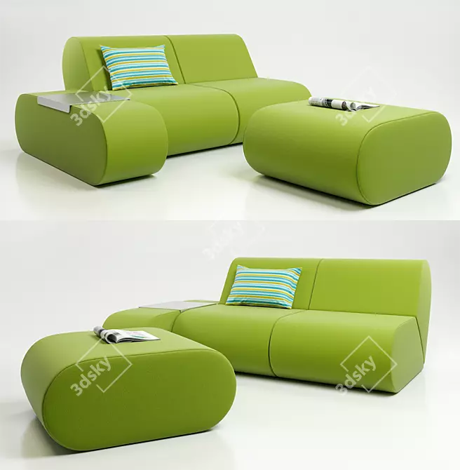 Title: Cozy Heart Shaped Cushion 3D model image 1