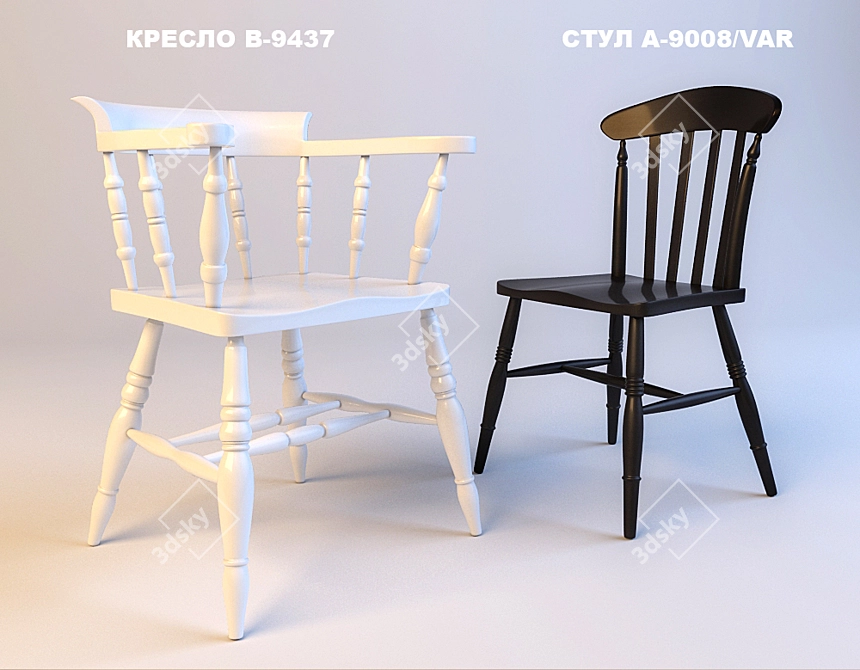 Classic Chairs Fameg: B-9437, A-9008/VAR 3D model image 1