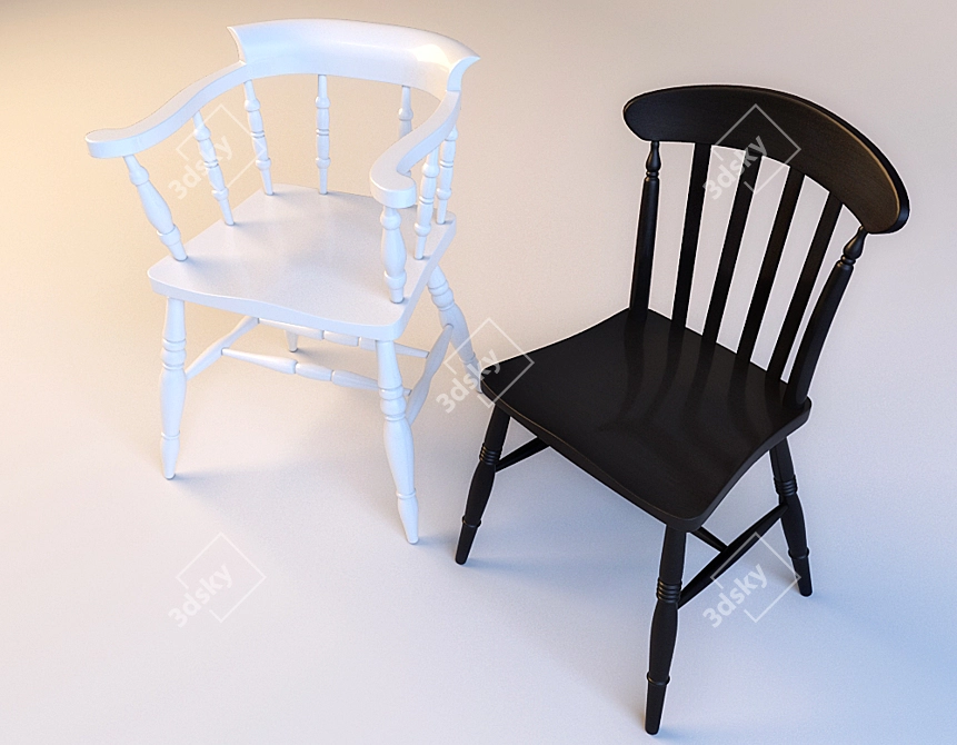 Classic Chairs Fameg: B-9437, A-9008/VAR 3D model image 2