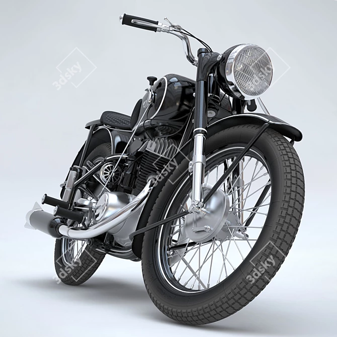 Retro Style IZH-49 Motorcycle 3D model image 2