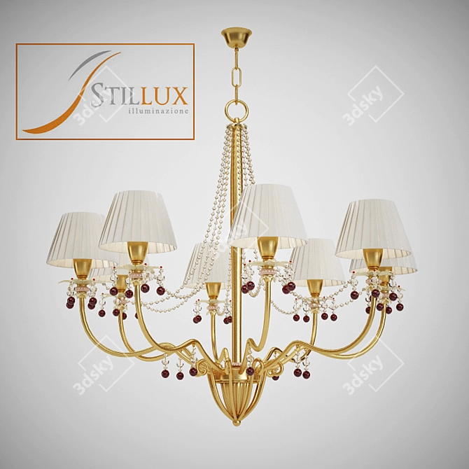 Elegant Gold Chandelier by Stil Lux 3D model image 1