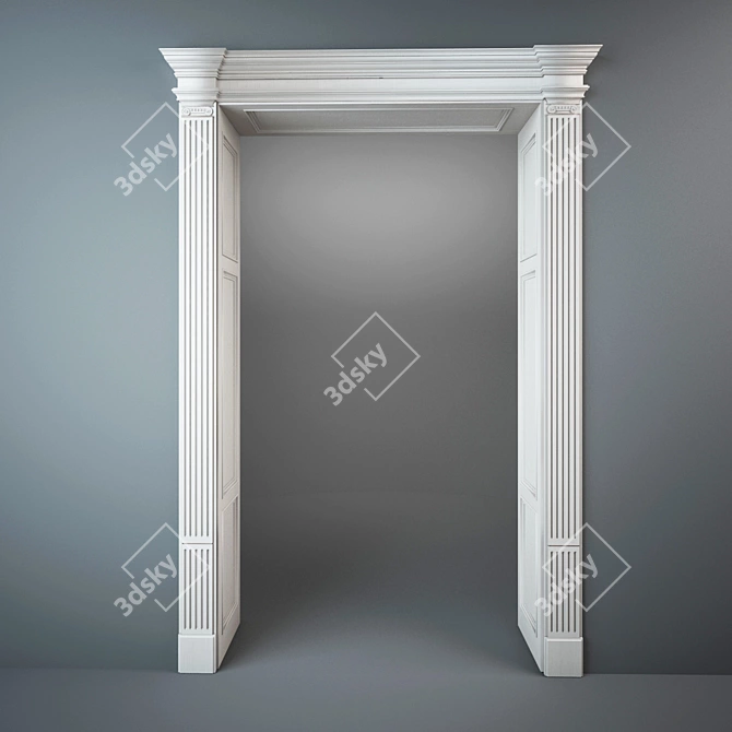 Classic Arched Doorway - 2500/1400/400 3D model image 1