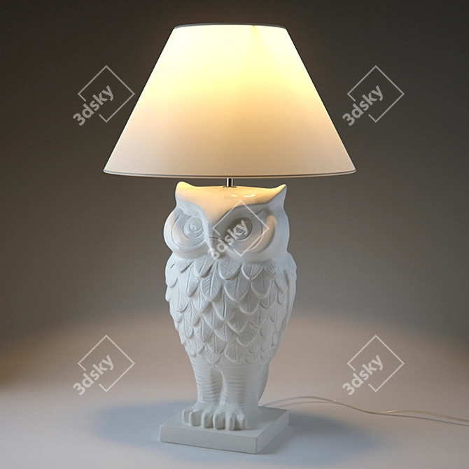 Whimsical Owl Lamp 3D model image 2
