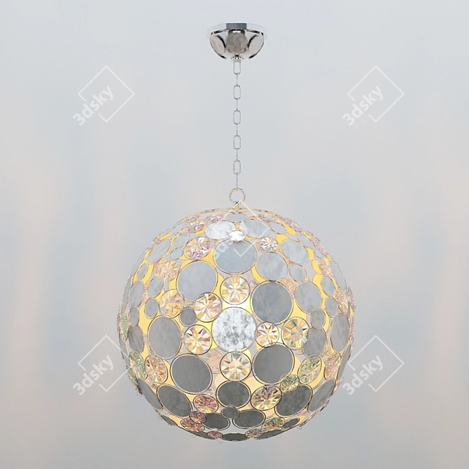 Gleaming Elegance: Crystorama Palla Chandelier 3D model image 1